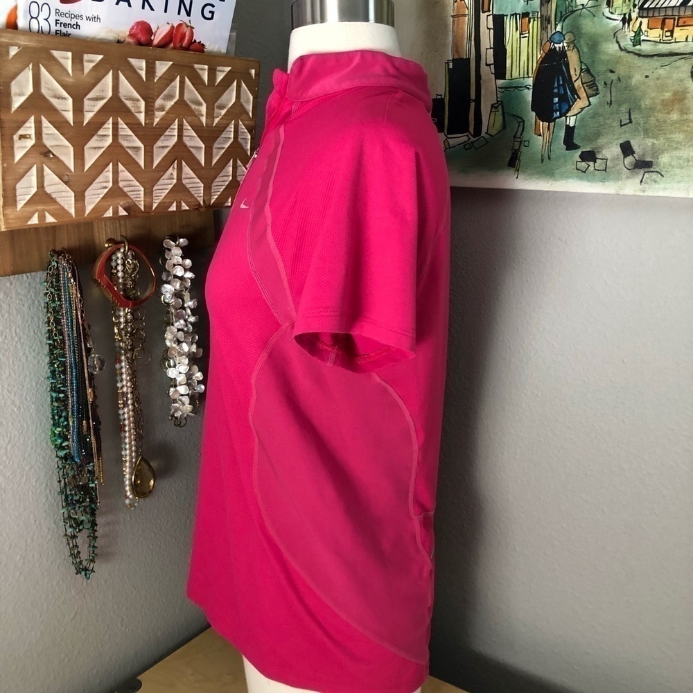 NIKE Athletic Running Mesh Insert Top Women's size M Pink 1/4 Zip Pullover - Picture 5 of 10